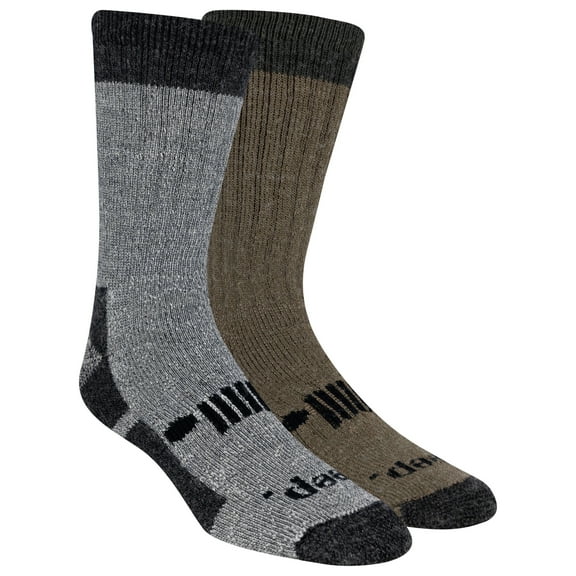 Jeep Men's Performance Wool Hiking Crew Socks - 2 Pair Pack - Heavyweight Cushioned Comfort