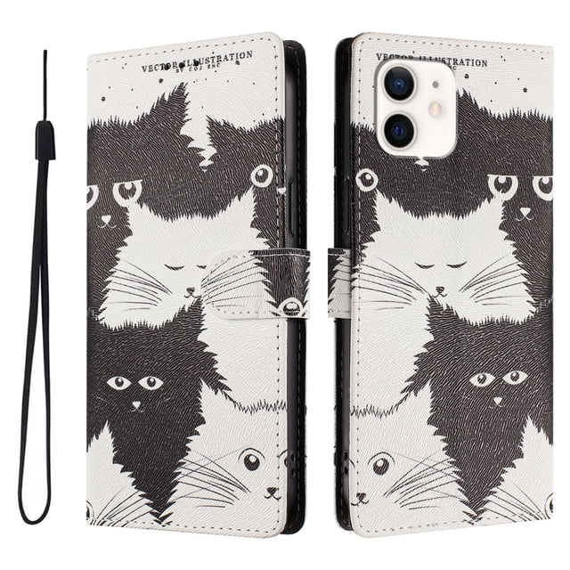 FOXDOCK Funda Tipo Cartera para iPhone 11 con Soporte y Correa – Diseño de Patrones Lindos