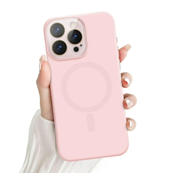 Funda magnética de silicona Newseego para iPhone 15 Pro Max, rosa