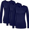 Sivvan Lot de 3 T-Shirts/maillots de Corps à Manches Longues Confort pour Femmes