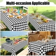 thumbnail image 6 of decorUhome Rectangle Tablecloth, Waterproof Vinyl Flannel Backed Table Cloth, Buffalo Wipeable Plastic Table Cover for Kitchen and Outdoor, Black and White, 60" x 84", 6 of 8
