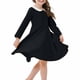 thumbnail image 1 of Odeerbi Niñas Cuello Peter Pan Vestido Algodón Primavera Otoño Vestido Manga Larga Color Sólido Cuello Redondo, 1 of 5