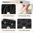 thumbnail image 6 of Dinosisco 3 in 1 Convertible Pull Out Sofa Bed, 55" Velvet Loveseat Sleeper for Living Room, Black, 6 of 8