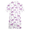 thumbnail image 4 of SwiftWear Women's Sea-Turtle Print Satin-Like Silk Pajamaas Set - Summer Short Sleeve Notched Collar Top & Shorts | Cute Ocean Motif Cozy Sleepwear, 4 of 5
