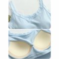 thumbnail image 4 of Fanxing Crop Tank Top for Women Basic Solid Spaghetti Strap Camisole Cotton Sleeveless Bralette Blue,S, 4 of 8