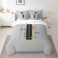 thumbnail image 2 of Manfei Monogrammed I Theme 7pcs Bedding Comforter Set,Gray Black Queen Bedding Sets,Multicolor Cartoon Sport Car Queen Sheet Sets For Boys Teens,Ultra Soft Bedroom Decor Reversible, 2 of 8