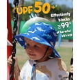 thumbnail image 3 of 2 Pack Baby Toddler Sun Hat UPF 50+ Sun Protection Bucket Hats for Boys Girls Wide Brim Beach Hat Kids Bucket Hat Age 0-6 Years, 3 of 7