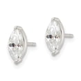 thumbnail image 2 of Sterling Silver Polished 9x4mm Marquise CZ Stud Earrings, 2 of 3
