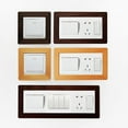 thumbnail image 4 of Household Wall Plate Switch Outlet Cover,Square Rectangle Wooden Switch Wall Plate,Brown Golden Frame Switch Cover,Different Sized Frame Switch Cover for Home Wall Living Room Decoration, 4 of 6