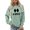 Green, variant on PMVFHDE Fall Winter Fashion Letter Print Sweatshirt Casual Loose Pullover Soft Comfortable Long Sleeve Crewneck Women Hoodless Pink,M