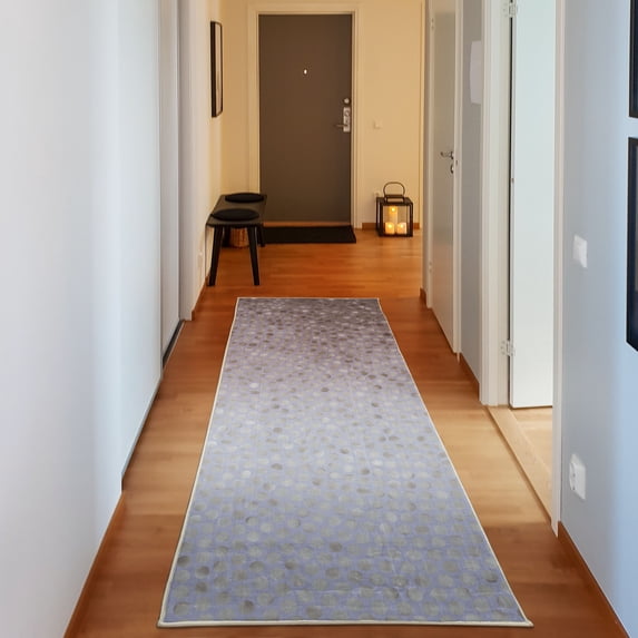 Geometric Decorative Rug, Small Dot Tiles Shape Simple Classical Creative Design, Quality Carpet for Bedroom Dorm and Living Room, 6 Sizes, Pale Ceil, by Ambesonne
