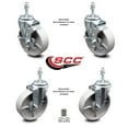 thumbnail image 2 of Semi Steel Swivel TS Caster Set 4 w/Roller Bearing-5" Wheel&10MM Stems-2 w/Brake, 2 of 2