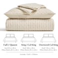 thumbnail image 6 of EVERGRACE Cross Stitch Pre-Washed Cotton Quilt Bedding Set King Size, Oversized 3 Pieces Lightweight Bedspread Coverlet for All Season, with 2 Matching Shams, Flax Beige,118"x106", 6 of 8