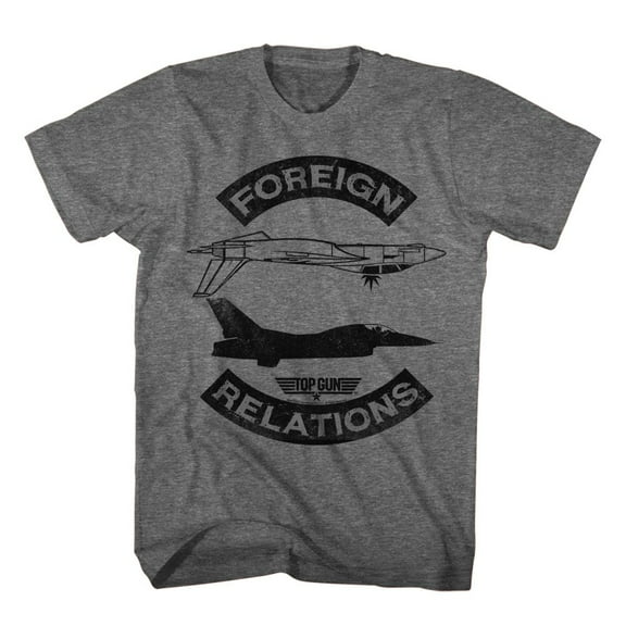 Top Gun Foreign Relations Graphite Heather Adult T-Shirt 5Xl