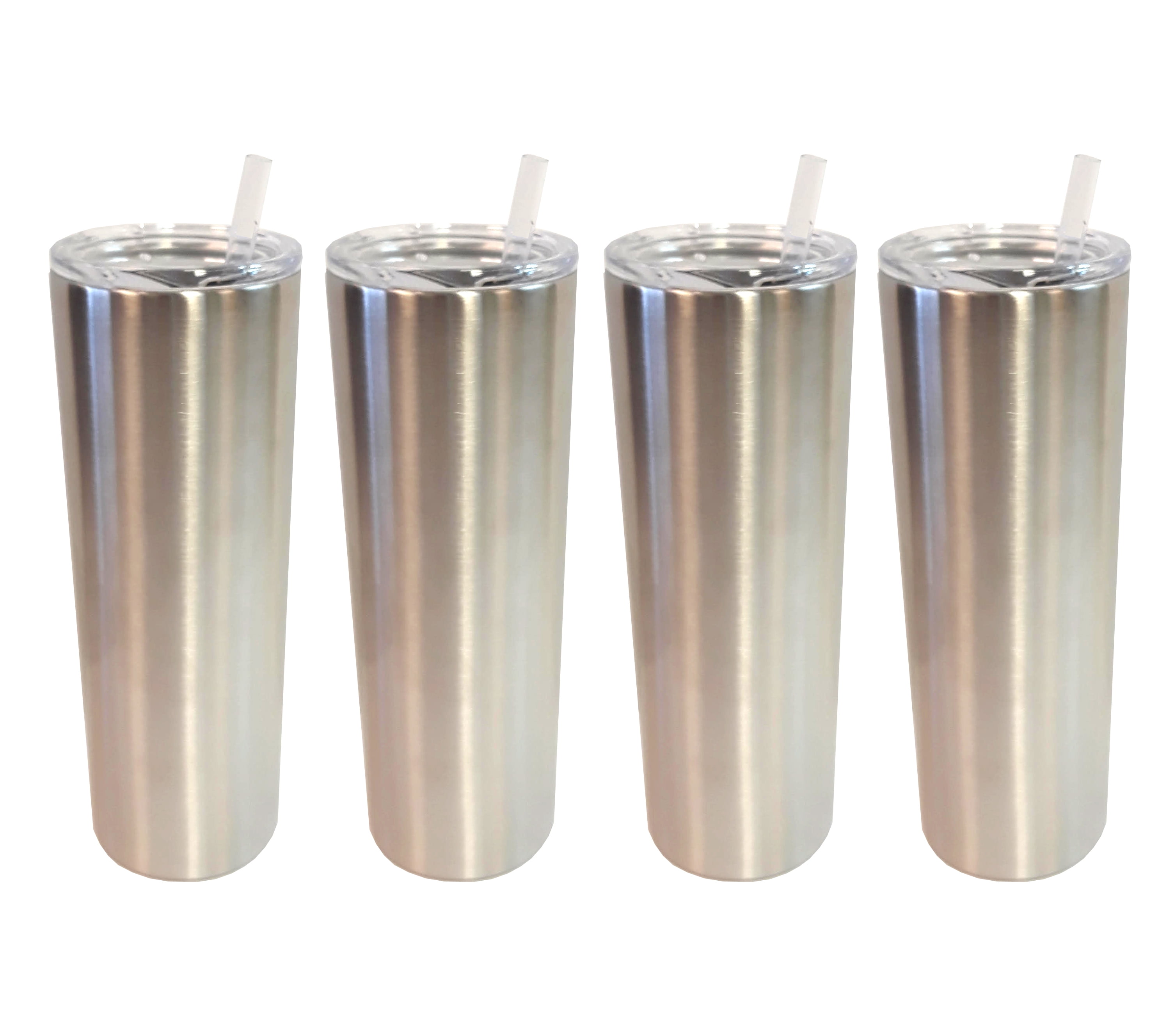 Silver Stellar 20 oz. Skinny Steel 4 Pack Double Wall Stainless Tumbler