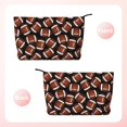 thumbnail image 2 of Picia Brown Football On Black Printed Cosmetic Bags for Women Makeup Bag Large Capacity Purse Travel Toiletry Zipper Storage Pouch Make up Brushes Organizer for Gifts, 2 of 6