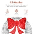 thumbnail image 5 of Best Choice Products 60in Pre-Lit Outdoor Christmas Wreath, LED Metal Holiday Decor w/ 206 Lights, Bow - Silver/Red, 5 of 7