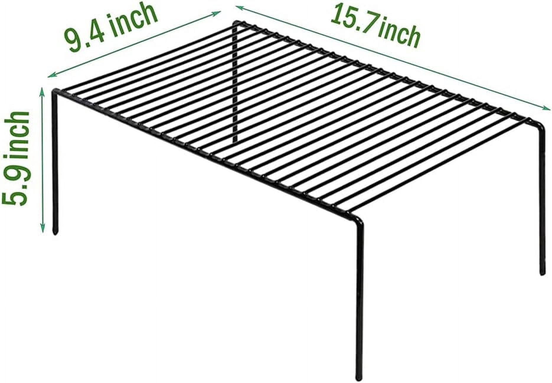 6 Pack Large Cabinet Storage Shelf Rack, Rustproof Kitchen Organizer for Fridge, Bathroom, Black