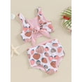 thumbnail image 3 of Biekopu Girls Bikini Beach Swimwear 2 Piece Swimsuits Strawberry/Floral Print Vest PP Shorts Bathing Suits, 3 of 9