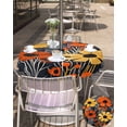 thumbnail image 5 of Fsddascl Orange Yellow Floral Outdoor Tablecloth - 54 Inch Round Dining Table Cover, Botanical Summer Tropical Black Waterproof Outdoor Table Cloth with Umbrella Hole & Zipper for Picnic/Patio/Party, 5 of 7