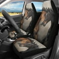 thumbnail image 2 of Renewold Brown Black Horse Car Seat Cover Front Set Only, Car Interior Decor Front Car Seats Protector Vehicle Front Bench Covers for Women Men, 2 of 7