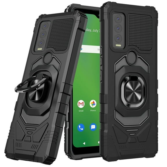 Compatible for Cricket Ovation 3 Robotic Kickstand Phone Case Cover - Black