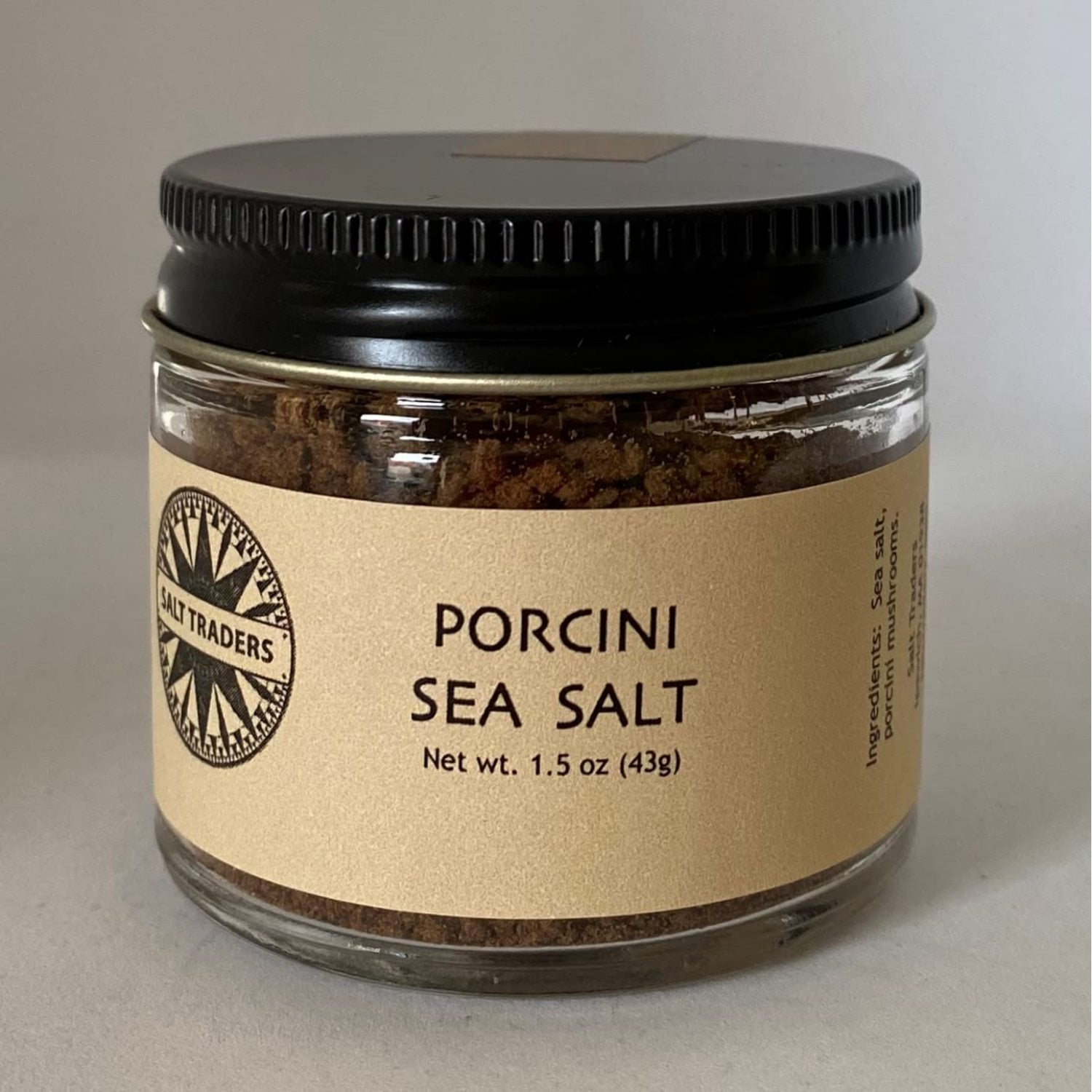 Salt Traders Porcini Mushroom Flavor, Gourmet Infused Sea Salt 1.5 oz