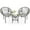 Grey, variant on Costway 3PCS Patio Acapulco Furniture Bistro Set Plastic Rope Glass Table Turquoise