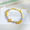 thumbnail image 2 of Pulsera ajustable de cristal chapado en oro para mujer, 2 of 2