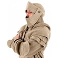 thumbnail image 3 of Men Halloween Hoodie with Hood Knight Drawstring Patch Pocket Ruched Elastic Cuff Long Sleeves Warrior Medieval Costume, 3 of 8