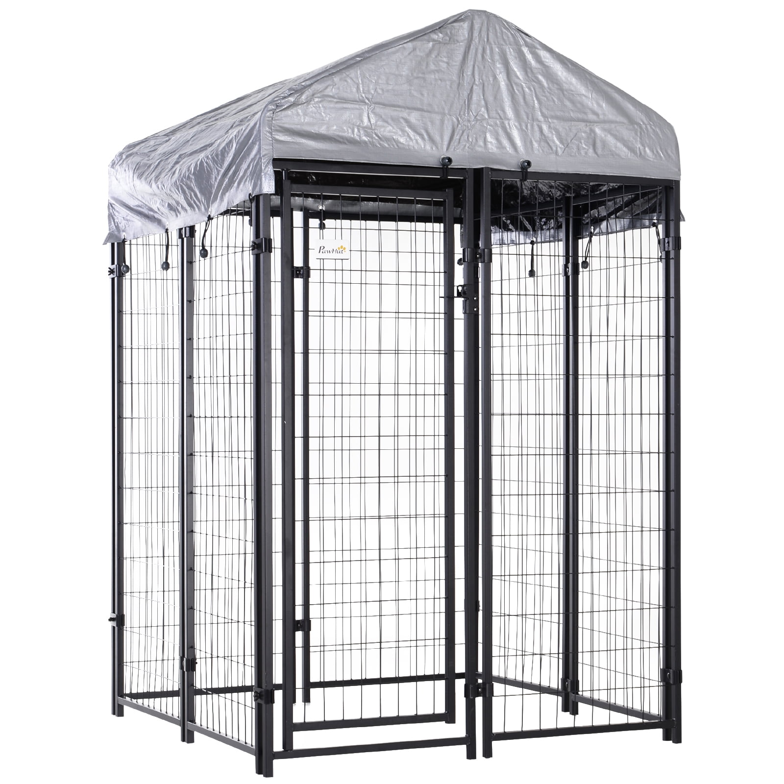 PawHut Outdoor Galvanized Metal Dog Kennel Playpen With UV And Water