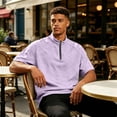 thumbnail image 7 of Golf Shirts for Men Quarter Zipper Relaxed Fit Drop Shoulder Summer Tee Classic Breathable Comfy Solid Workout Casual Tops, 7 of 7
