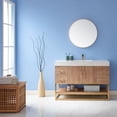 thumbnail image 2 of Vinnova 712028-MIR-BG 28 in. Emilia Round Bathroom & Vanity Framed Wall Mounted Mirror, Brushed Gold, 2 of 5
