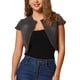 thumbnail image 1 of CHAQUETA DE MEZCLILLA PARA MUJER INSPIRE CHIC, MANGA CORTA, AJUSTADA, CASUAL, RECORTADA, GRIS OSCURO M, 1 of 6