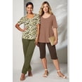 thumbnail image 5 of Jessica London Women's Plus Size Stretch Cotton Square Neck Tee, 5 of 6