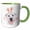 Green/White, variant on 3drose, an Adorable Chinese Crested Hairless Easter Dog in Bunny Ears and Bow, 11oz Mug