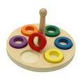 thumbnail image 1 of figatia Montessori Wooden Stacking Rings Toys Color Recognition Sorting Geometric Building Blocks Wooden Rainbow Stacker Boys Girls, 1 of 5