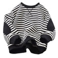 thumbnail image 2 of Ankola Girls Boys Striped Crewneck Sweatshirt Long Sleeve Oversized Tops | Kids Fashion Pullover Fall Winter Clothes, 2 of 3