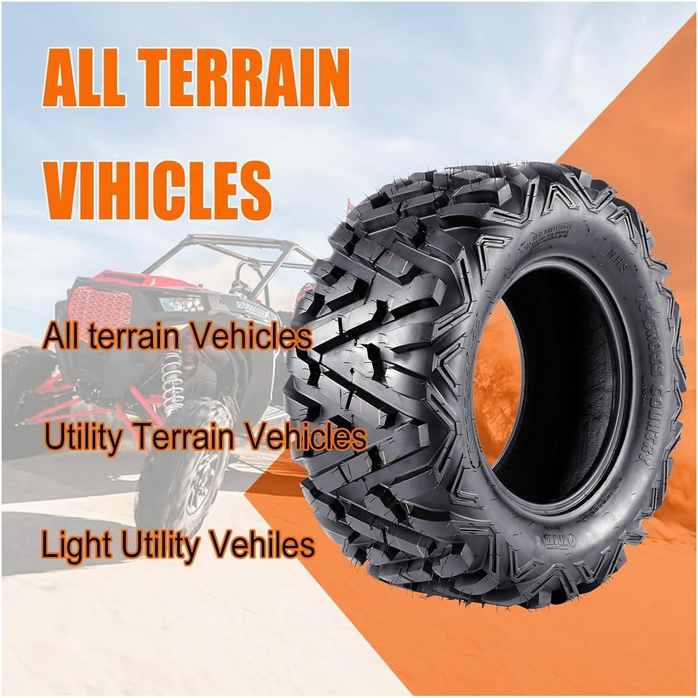 EastVita ATV Tires, All Terrain ATV UTV Mud Trail Tires(Set of 2