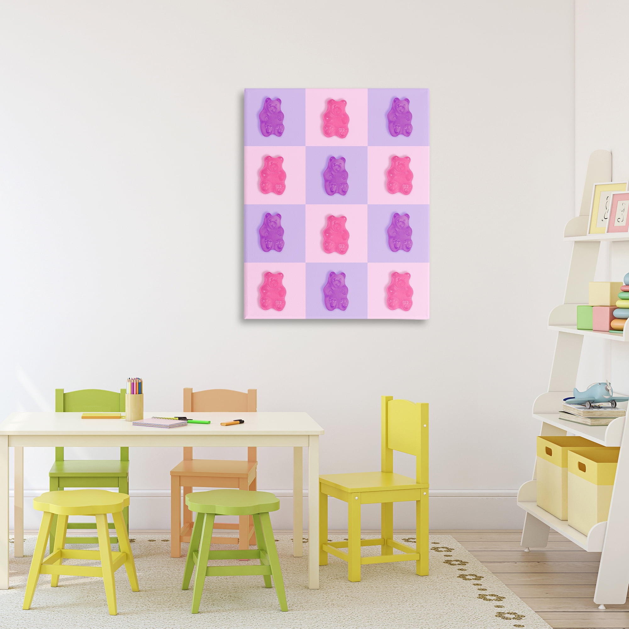 Stupell Industries Pink & Lilac Candy Bears Canvas Wall Art, design by LISH Creative