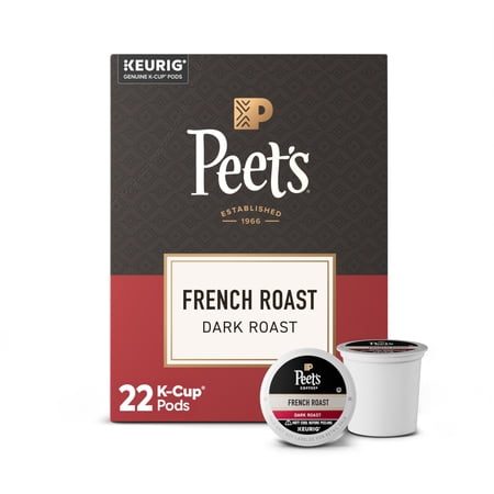 Peet's Coffee French Roast Premium Dark Roast Keurig K-Cup Coffee Pods, 22 Count