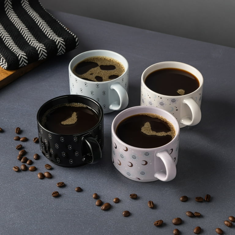 Thyme & Table Celestial Stacking Mugs 4 Pack Assorted Colors 11.1