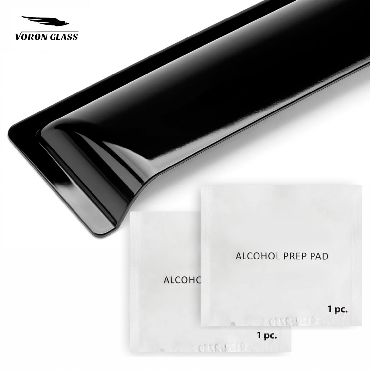 Voron Glass Tape-on Extra Durable Rain Guards for Ford Ranger 2024-2026 SuperCrew, Window Deflectors, Vent Window Visors, 4 Pieces - 100786