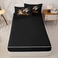 thumbnail image 4 of Castle Fairy Graffiti Dirt Bike Zipper Twin Comforter Sets with Fitted Sheet and 2 Pillowcases for Boys,Orange Splash Print Zipper Bedding Set for Bedroom,Orange Black,4-Piece,Black Reversible, 4 of 6
