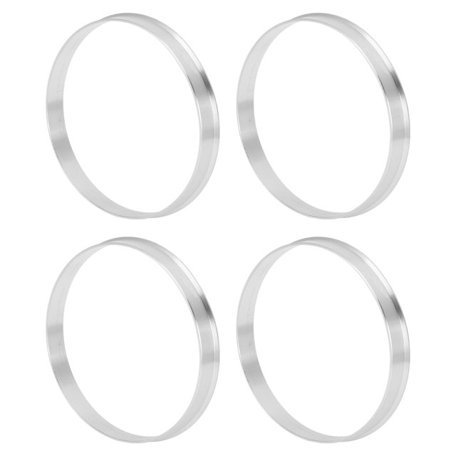 Anillos de centrado de rueda de automóvil Unique Bargains, anillos de hub de absorción de choque, aleación de aluminio, tono plateado, duraderos, OD 75.1mm a ID 73.1mm