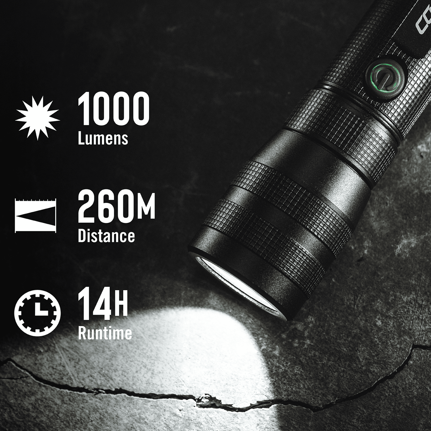 Coast G60R 1000 Lumen Rechargeable LED Flashlight, IP67 Waterproof, 2-pack