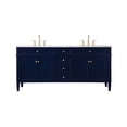 thumbnail image 3 of Elegant Decor Park Avenue 72" Metal MDF Marble Double Bathroom Vanity in Blue, 3 of 8