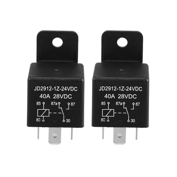 Unique Bargains Car Relay 5 Pin 24V 40Amp SPST Model JD2912-1Z-24VDC 40A 28VDC Automotive Relay Switches 2Pcs