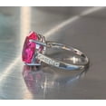thumbnail image 2 of Natural pink sapphire ring, Oval cut pink sapphire ring, 925 sterling silver ring, pink sapphire engagement ring, lab grown pink sapphire ring, 2 of 3