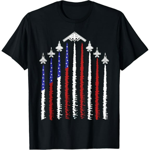 USA Fighter Jets 4th of July Men Women Funny Patriotic T-Shirt TShirt